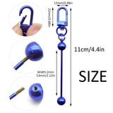 5Pcs Metal Beaded Keyring for DIY Key Chain Bag Decor