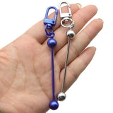 5Pcs Metal Beaded Keyring for DIY Key Chain Bag Decor
