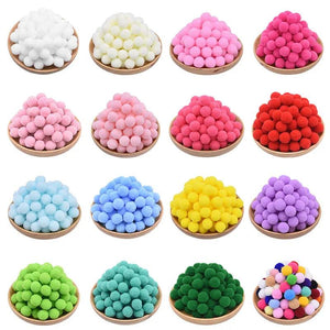 100 Colorful Pompoms 15-25mm Soft Fluffy Pom Poms Ball