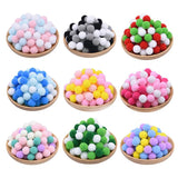 100 Colorful Pompoms 15-25mm Soft Fluffy Pom Poms Ball