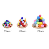 100 Colorful Pompoms 15-25mm Soft Fluffy Pom Poms Ball