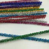 100 Glitter Tops Plush Metal Wire Stems DIY Craft Supplies Toy Making