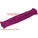 100 Glitter Tops Plush Metal Wire Stems DIY Craft Supplies Toy Making