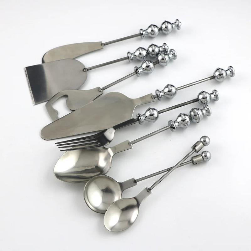 Metal Beaded Tableware DIY Wine Bottle Stopper Spoon Fork Gadget