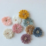 20Pcs 40mm Knitting Flower Applique DIY Craft Earrings Hairpin Jewelry Clothing