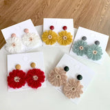 20Pcs 40mm Knitting Flower Applique DIY Craft Earrings Hairpin Jewelry Clothing