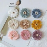 20Pcs 40mm Knitting Flower Applique DIY Craft Earrings Hairpin Jewelry Clothing