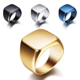 Custom Engraved Mens Signet Ring Stainless Steel Fraternal Band BF Gift