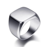 Custom Engraved Mens Signet Ring Stainless Steel Fraternal Band BF Gift