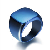 Custom Engraved Mens Signet Ring Stainless Steel Fraternal Band BF Gift