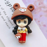 5pcs Princess Resin Cabochons Kids Hair Clip DIY Accessories