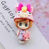 5pcs Princess Resin Cabochons Kids Hair Clip DIY Accessories
