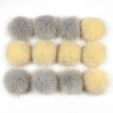 12Pcs Faux Fur Pom Poms for Hats DIY Knitting Accessories
