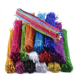 100pcs Glitter Chenille Stems Pipe Cleaners Plush Tinsel Stems