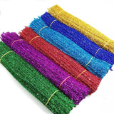 100pcs Glitter Chenille Stems Pipe Cleaners Plush Tinsel Stems