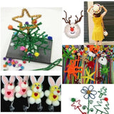 100pcs Glitter Chenille Stems Pipe Cleaners Plush Tinsel Stems