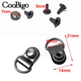 50 D Rings Stud Rivet Hook Buckles for DIY Craft Accessories
