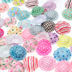 100pcs Mini Cotton Doll Hat Doll House Ornament Mixed Styles Cap DIY Crafts