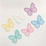 60Pcs 43mm Embroidered Butterfly DIY Hair Clips Clothes Patches Sewing Appliques