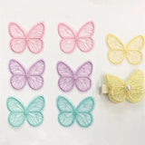 60Pcs 43mm Embroidered Butterfly DIY Hair Clips Clothes Patches Sewing Appliques