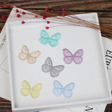 60Pcs 43mm Embroidered Butterfly DIY Hair Clips Clothes Patches Sewing Appliques
