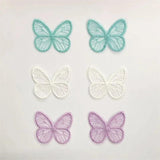 60Pcs 43mm Embroidered Butterfly DIY Hair Clips Clothes Patches Sewing Appliques