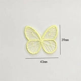 60Pcs 43mm Embroidered Butterfly DIY Hair Clips Clothes Patches Sewing Appliques