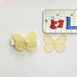 60Pcs 43mm Embroidered Butterfly DIY Hair Clips Clothes Patches Sewing Appliques