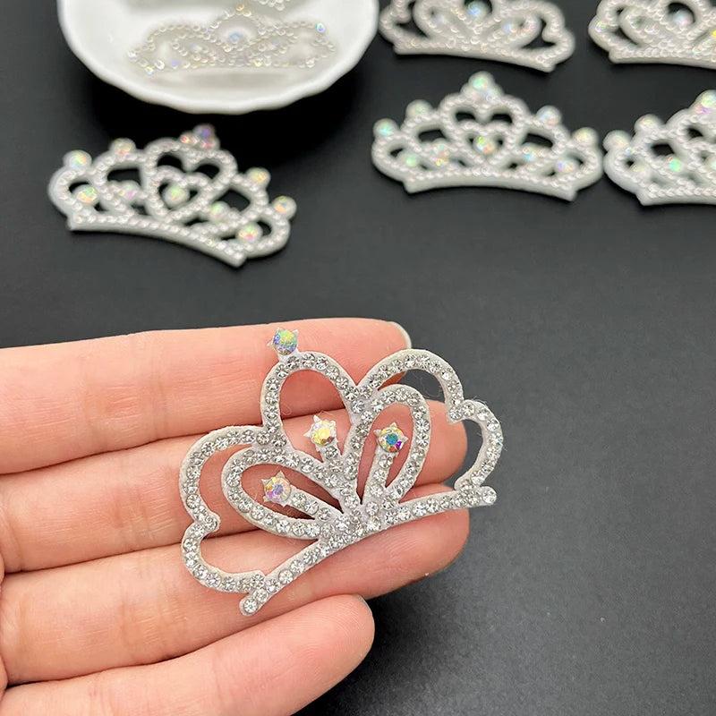 12Pcs Rhinestone Crown Patches for DIY Clothes Crafts Decor