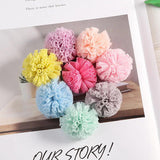10Pcs 40mm DIY Lace Ball Elastic Flower Pompoms Craft Plush Pendant
