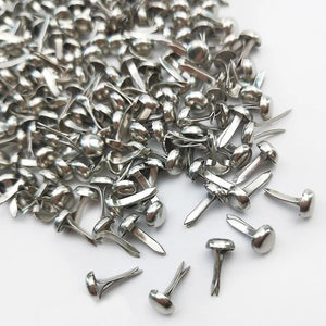 100pcs Iron Round Metal Mini 2 Foot Nails Fastener Silver DIY Embellishment