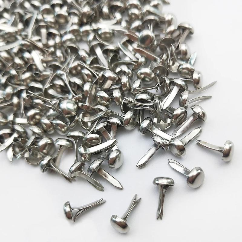 100pcs Iron Round Metal Mini 2 Foot Nails Fastener Silver DIY Embellishment