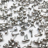 100pcs Iron Round Metal Mini 2 Foot Nails Fastener Silver DIY Embellishment