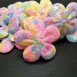 20Pcs 55mm Sequins Flower Patches for DIY Clothes Hats Fabric Sewing Baby Head