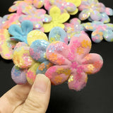 20Pcs 55mm Sequins Flower Patches for DIY Clothes Hats Fabric Sewing Baby Head