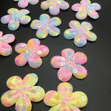 20Pcs 55mm Sequins Flower Patches for DIY Clothes Hats Fabric Sewing Baby Head