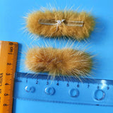 Mink Plush Ball Bow Tie Hair Accessories DIY Headdress Corsage Hairpin