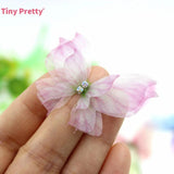 10pcs Organza Butterfly w/ Rhinestone Hair Jewelry Accessory