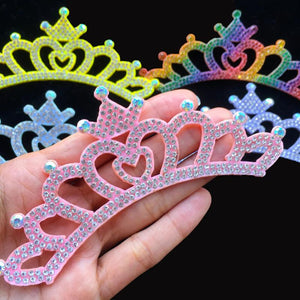10pcs Rhinestone Crown Applique Craft Wedding Clothing Decor Patch DIY Headwear