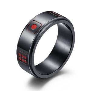 Men's Silver Stainless Steel Rotatable Dice Ring - Vintage Jewelry