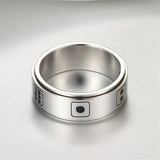 Men's Silver Stainless Steel Rotatable Dice Ring - Vintage Jewelry
