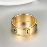 Men's Silver Stainless Steel Rotatable Dice Ring - Vintage Jewelry