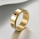 Men's Silver Stainless Steel Rotatable Dice Ring - Vintage Jewelry