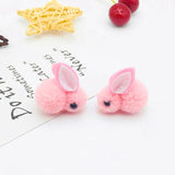 8Pcs 3D Rabbit Pompoms Fur Balls Sewing Knitted Keychain Scarf Hats DIY