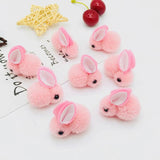 8Pcs 3D Rabbit Pompoms Fur Balls Sewing Knitted Keychain Scarf Hats DIY