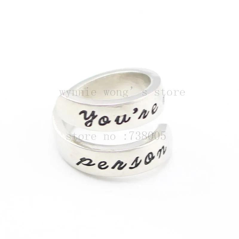 Stamped Jewelry 'You're My Person' Twist Ring - Couple's Ring