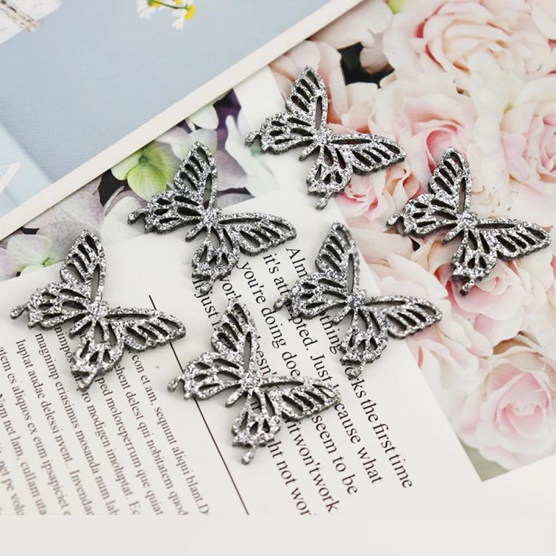 20pcs Glitter Butterfly Patches Applique for DIY Sewing on Clothes