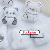 6pcs Cartoon Plush Animals Patches DIY Dog/Panda/Rabbit/Bear Accessories