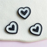 20-30Pcs Double Layer Love Hearts Resin Earring Headwear DIY Ornaments