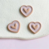 20-30Pcs Double Layer Love Hearts Resin Earring Headwear DIY Ornaments